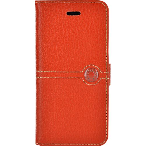 Façonnable Etui Coque cuir pour iPhone 5 et iPhone SE - Orange