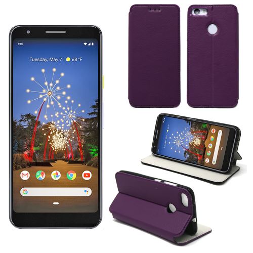 Housse Google Pixel 3A XL violette - Etui Coque Google Pixel 3A XL Protection antichoc à rabat Smartphone 2019 - Accessoires Pochette Case XEPTIO