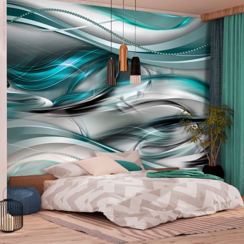 100x70 Papier peint Moderne Abstractions Superbe Tunnels (Green)