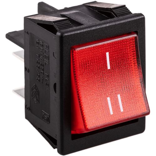 Interrupteur à bascule à lumière rouge à 6 broches DPDT