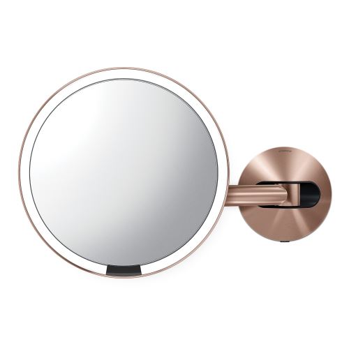 simplehuman Miroir À Capteur Mural Câblé en Acier Inoxydable Or Rose