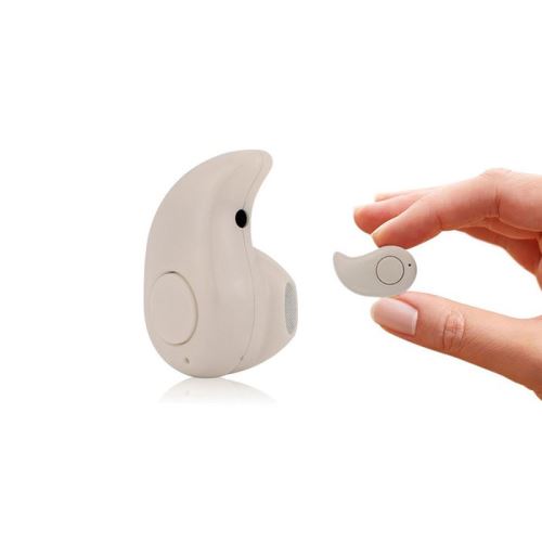 SHOP-STORY - Oreillette Bluetooth Sans Fil Ultra-Mini pour tous Smartphones et iPhones - Couleur Beige