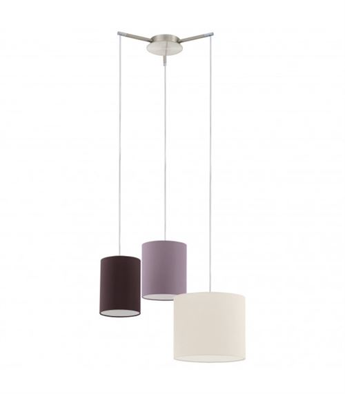 Suspension TOMBOLO 3 ampoules nickel satiné