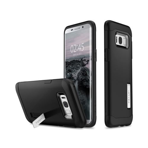 Spigen Slim Armor - Achterzijde behuizing voor mobiele telefoon - polycarbonaat, thermoplastic polyurethaan (TPU) - zwart - voor Samsung Galaxy S8+