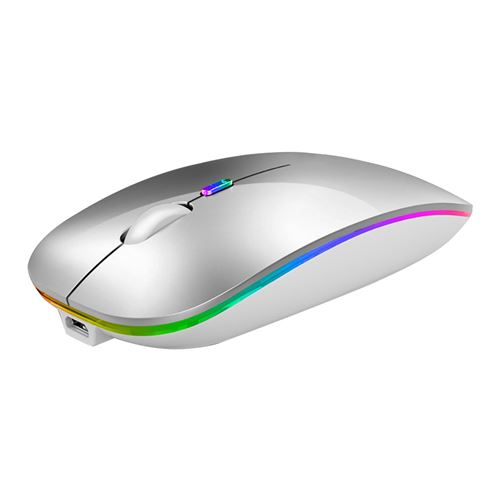 Générique Argent Souris Gradation Sans Fil Bluetooth Double Mode - Image 1