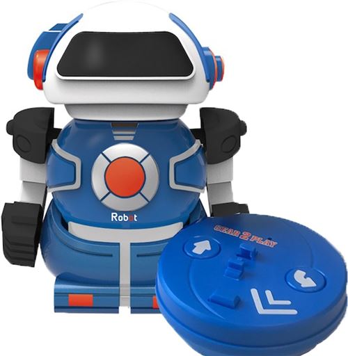 Gear2play Robot RC jouant Mini Botau personnage 10 cm bleu dans des boîtes de conserve