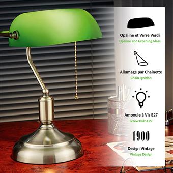 Lampe De Bureau Banquier Opaline Verte 38 Cm Avec Chainette Amazon Fr Luminaires Et Eclairage Lampe De Bureau Banquier Opaline Verte 38 Cm Avec Chainette Amazon Fr Luminaires Et Eclairage