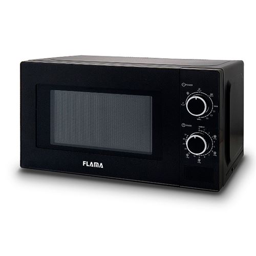 Micro-ondes Flama noir 1888FL, 700W, capacité de 20L, fonction gril avec puissance de 1000W, fonction décongélation, contrôleur analogique