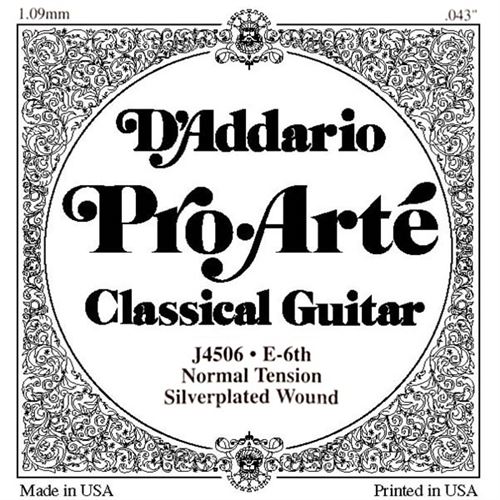 Daddario D'addario And Co J4506 Pro-Arte Nylon Normal Sixth String Cordes Classique À L'unité