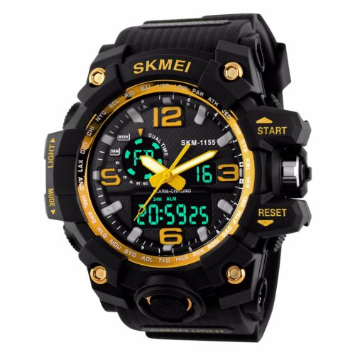 Montre Homme Quartz Digital Sports Doré