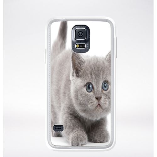 Coque Chaton Compatible Samsung Galaxy S5 Transparent
