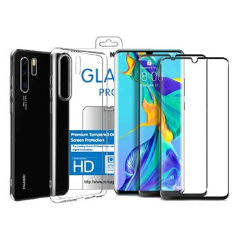 Pack Protection Complet HUAWEI P30 : Verre Trempé + Coque Antichoc Transparente