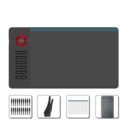 Tablette Graphique VEIKK-A15 Avec Stylet ,10*6 Pouces ,Compatible PC Window et Mac OS -Rouge