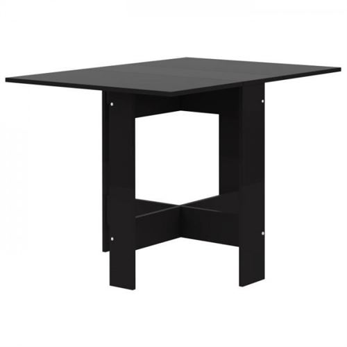 CURRY Table a manger pliante de 4 a 6 personnes style contemporain noir mat - L 103 x l 76 cm