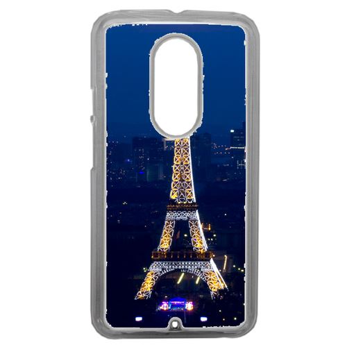 Coque Tour Eiffel Paris Night Compatible Motorola Moto X2 Transparent