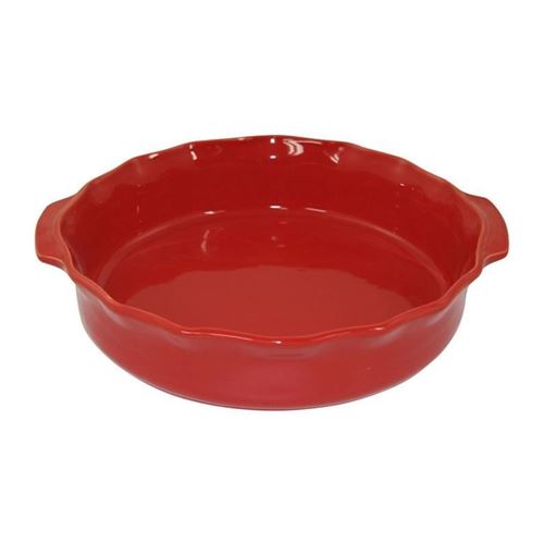 ESPRIT DE CUISINE Plat rond - 32cm - Festonné - Couleur Cerise - Fabriqué en France