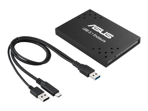ASUS USB 3.1 ENCLOSURE - Baie de disques - 512 Go - 2 Baies (SATA-600) - SSD 256 Go x 2 - USB 3.1 (externe)