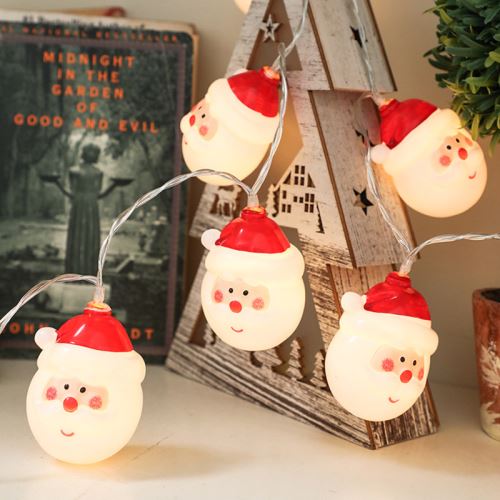 Guirlande Lumineuse 3M LED 8 Modes avec 20 LED Père Noël pour Noël Soirée Fête Maison Jardin, Blanc Chaud [Batterie alimenté]