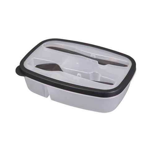 Lunch box +compartiments couverts 1.45l 23 x 15 x 6 cm Anthracite