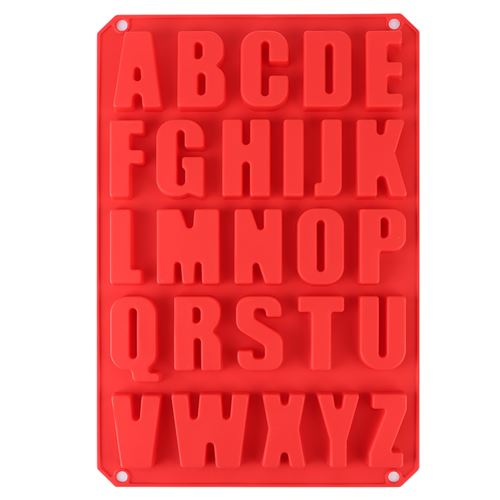 Moule à Gâteau en Silicone Alphabet Rectangulaire Bac à Glaçons Antiadhésif