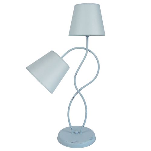 Balazuc lampe a poser acier cérusée 40x40x65 cm - gris bleu tosel 63868