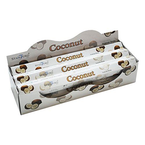 Stamford Lot de 6 boîtes de 20 bâtonnets d'encens Noix de coco
