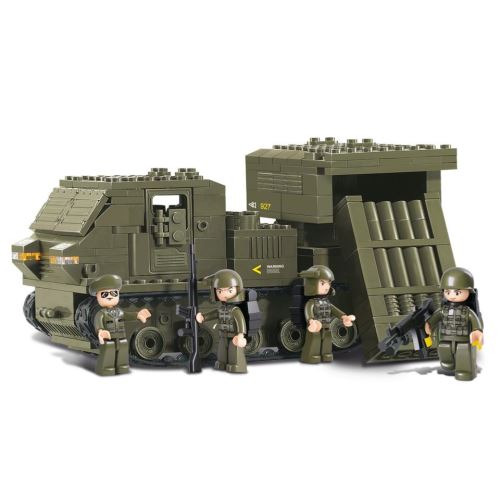 Jeu de construction brique emboitable compatible lego sluban army camion lance roquettes m38-b0303 soldats articulés