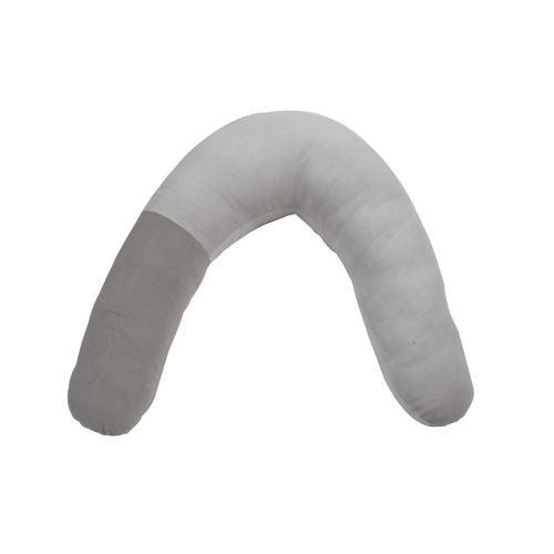 Coussin d'allaitement en velours déhoussable - Gris