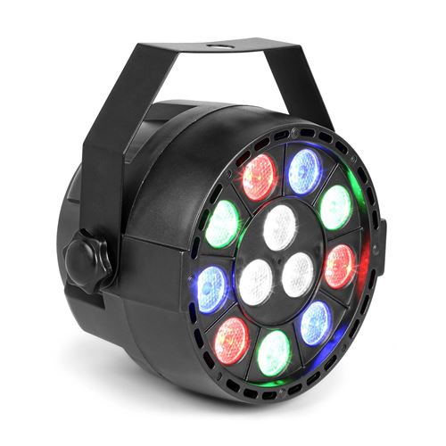 MAX Party Projecteur Spot de 12 LED RVBB - contrôle DMX 7 canaux / auto - noir
