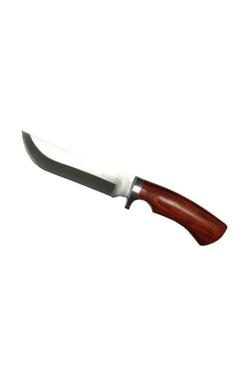KAND'BASE Couteau de Chasse Inox Manche Bois Pakka et Étui