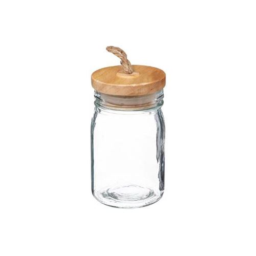 Bocal en Verre & Bois Zula 210 ml Transparent