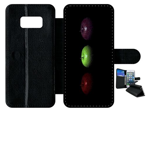 Etui À Rabat Samsung Galaxy S8 Trio De Pommes Fond Noir