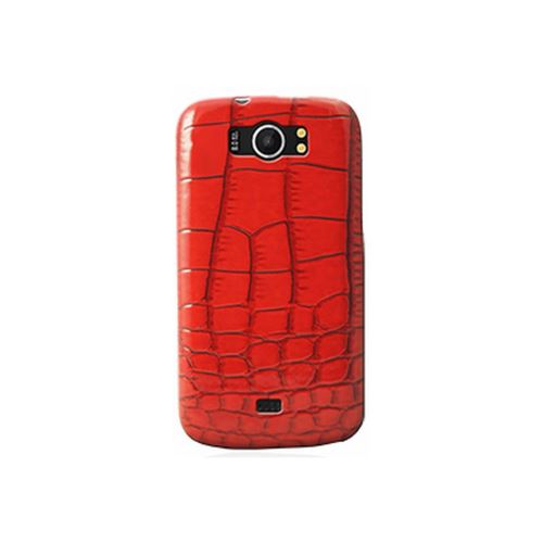 Mocca coque effet croco brillant rouge Wiko Cink King