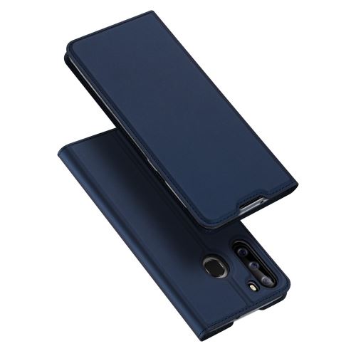 Etui en PU avec porte-carte bleu pour votre Samsung Galaxy A21