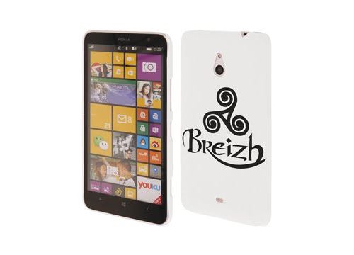 Coque blanche triskel noir Nokia Lumia 1320 Breizh