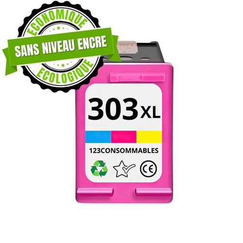 123CONSOMMABLES - 303 XL -Cartouches d'encre Remplacement pour HP 303XL 303 XL pour HP Envy Photo 6220 6230 6232 6234 7130 7134 7830 (Couleur sans puce)