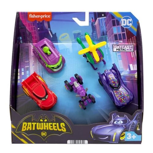 Batwheels-assortiment de 5 véhicules a l'échelle 1/55 HML21