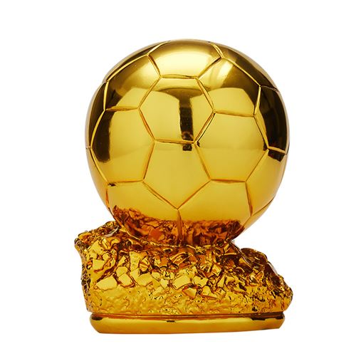 Modèle ballon d'or de trophée Messi, HAOBUY trophée MVP souvenir d'un fan de football-16cm Or