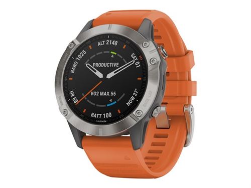  Garmin Fenix 6 Zafiro - Orange - Montre sportive sports taille UNICA