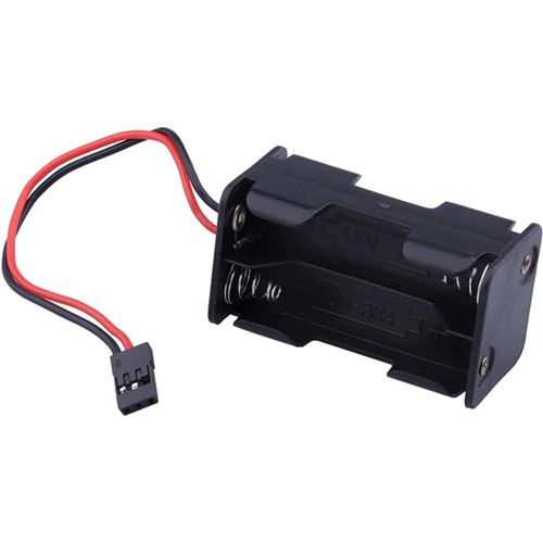 1 Piece 1.5V AA Batterie Support/boîtier/Boite de Rangement Case et Fils de Connexion Type JR (Coleur Noir)