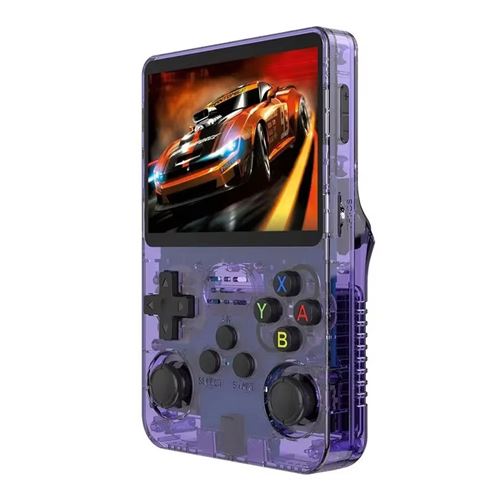 Non Communiqué Violet Console De Jeu Szsmart R36s 3,5 Pouces, Système Open Source 64 Go (12 000 Jeux)