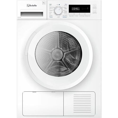 Vedette VSF218HW - Sèche-linge - largeur : 59.5 cm - profondeur : 65 cm - hauteur : 84.5 cm - chargement frontal - blanc