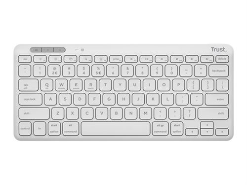 Trust Lyra Compact - Clavier - sans fil - 2.4 GHz, Bluetooth 5.0 - QWERTY - US - blanc - boîte