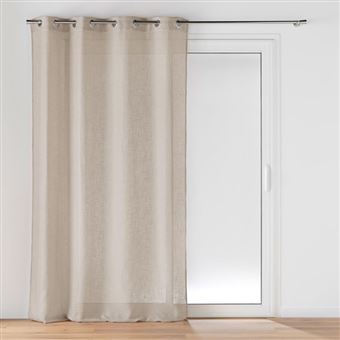 Rideau Voilage à Œillets "Cloris" 140x240cm Taupe - 1