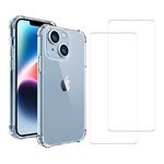 Coque antichoc pour iPhone 14 Transparente + 2 protections écran - Evetane®