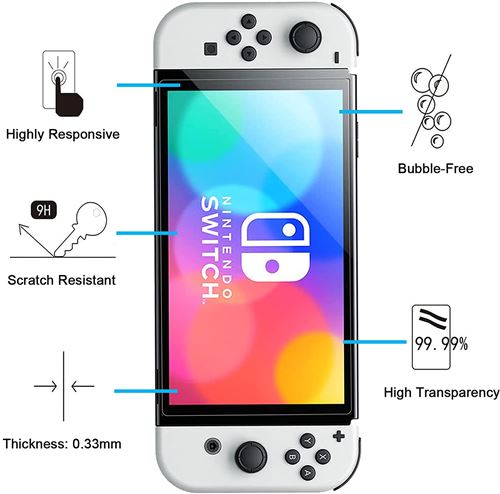 Protection d'écran en verre trempé pour Nintendo Switch OLED Freaks And  Geeks Transparent - Etui et protection gaming à la Fnac
