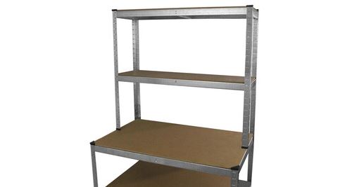 Non Communiqué Gris Etabli De Rangement En Acier Galvanisé Sans Boulons Étagère Pour Atelier, Garage, & Entrepôt 100Cm X 180Cm X 60Cm