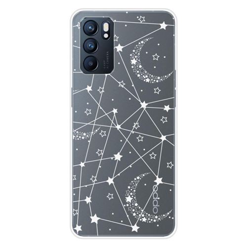 Coque en silicone imprimée compatible Oppo Reno 6 5G Lignes étoilées