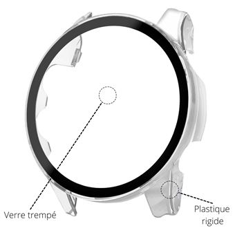 Coque Garmin Forerunner 965 - Cadre Dur + Verre Trempé - Noir/Transparent
