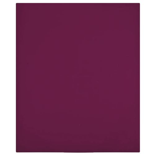 Vidaxl Drap Housse Jersey Bordeaux 90X200 Cm Coton - Image 2